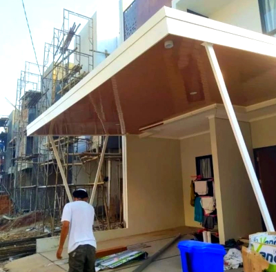 Kanopi Alderon atap baja ringan Kanopi Alderon atap baja ringan